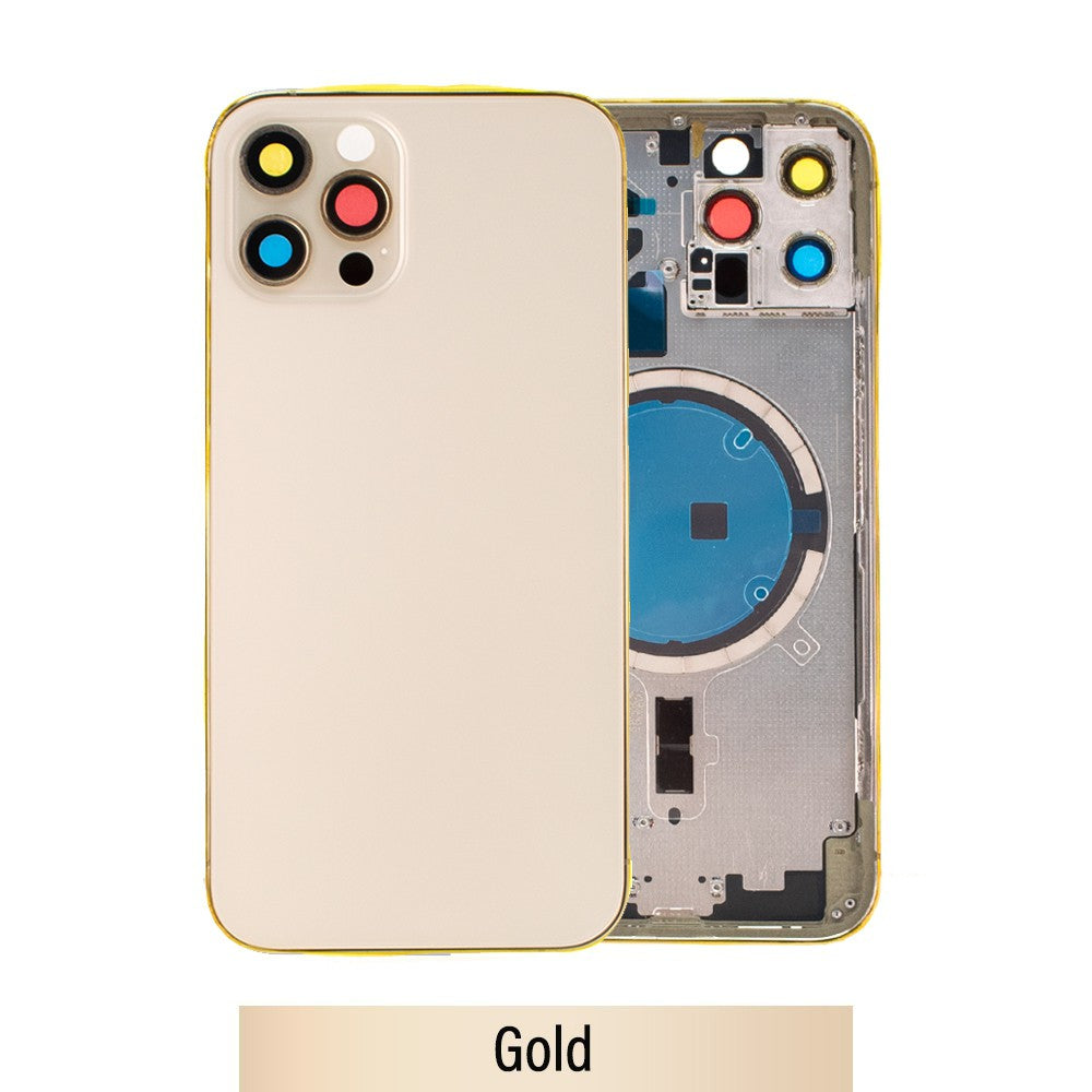 Rear Housing for iPhone 12 Pro (NO LOGO)-Gold Rear Housing for iPhone 12 Pro (NO LOGO)-Gold